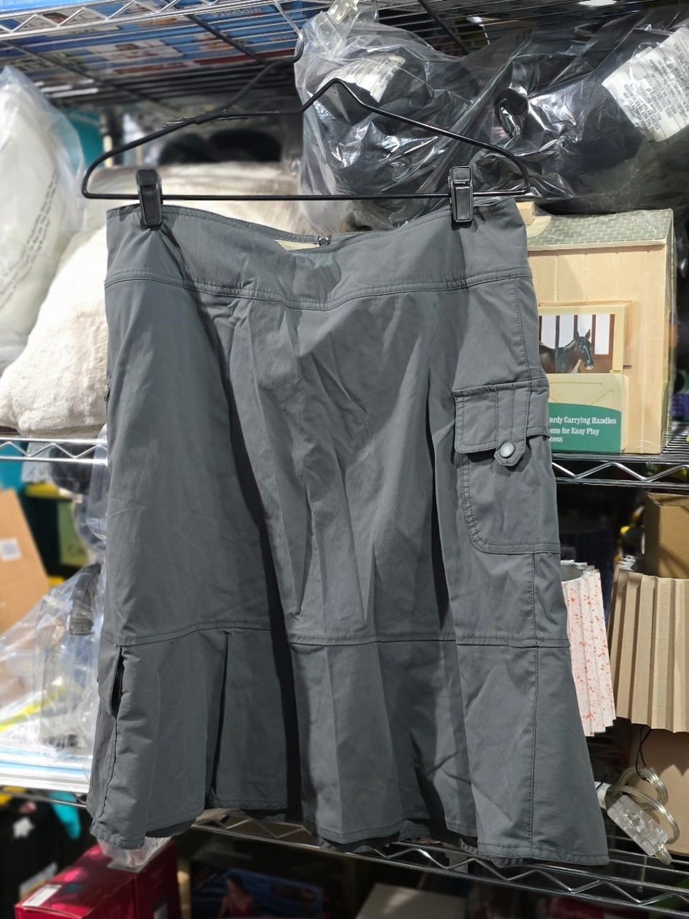 Royal Robbins Gray A-Line Utility Skirt with Cargo Pocket